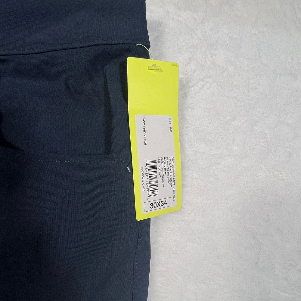All in Motion Mens Golf Pants Navy 30x34 Slim Straight Stretch Performance